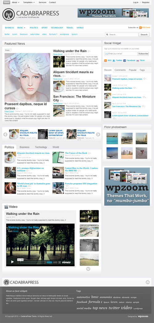 CadabraPress Premium WordPress Theme from WPZoom