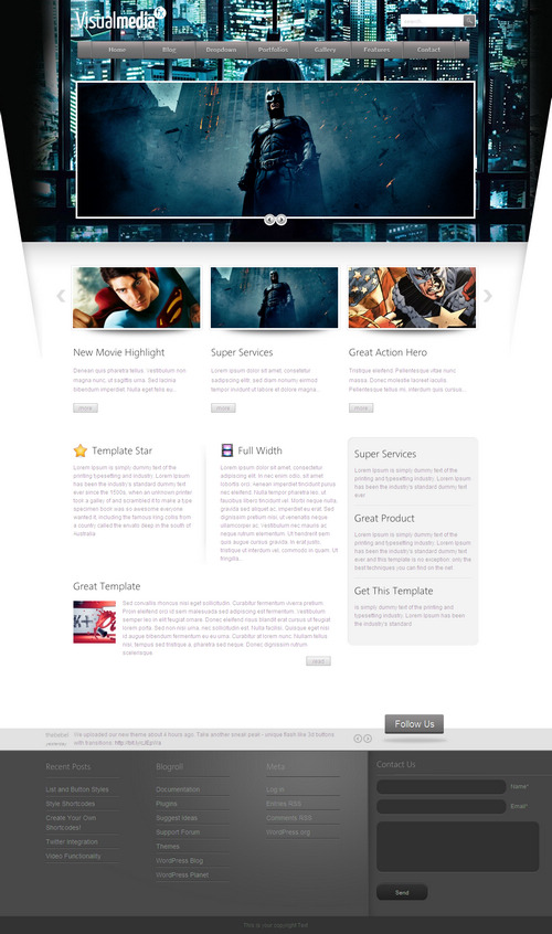 VisualMedia Special FX WordPress Theme Homepage