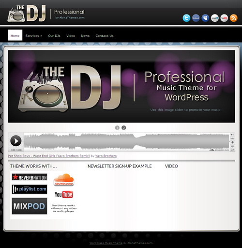 The DJ Premium Music WordPress Theme