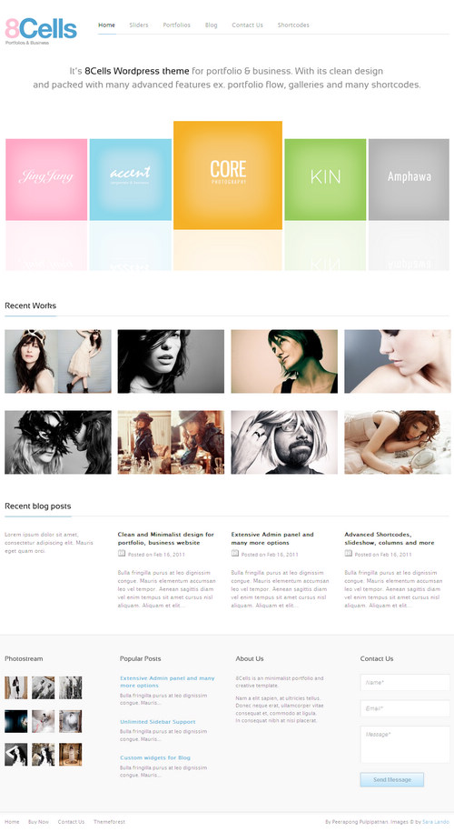 8Cells Minimalist & Clean Portfolio WordPress Theme