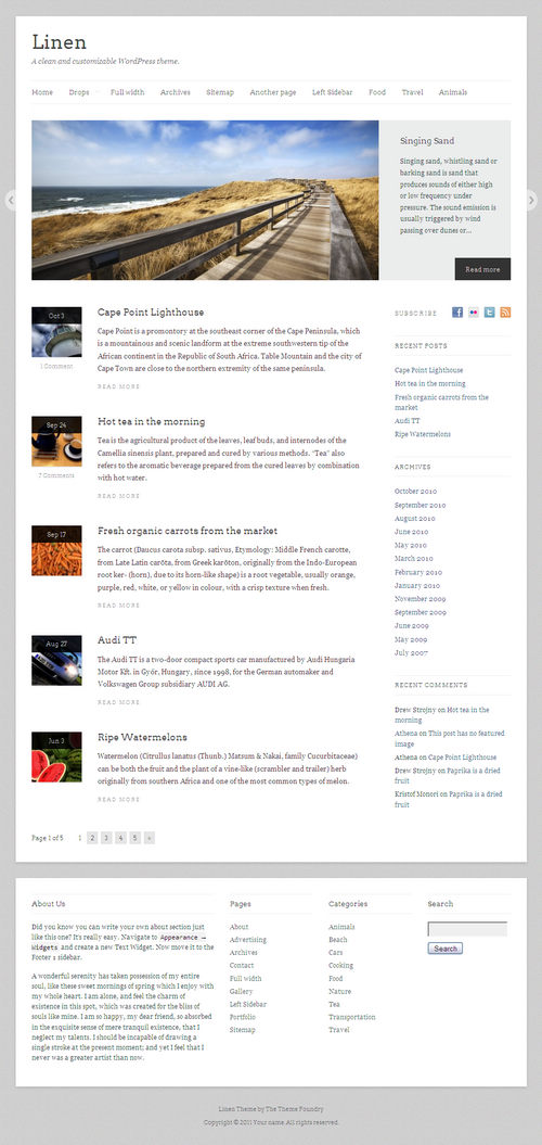 Linen Magazine-Style WordPress Theme