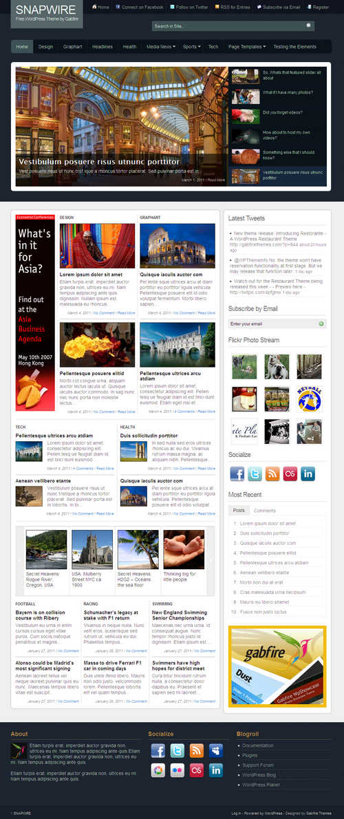Snapwire Free Magazine & News WordPress Theme