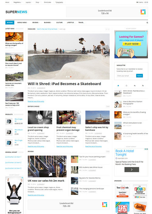 SuperNews WordPress Theme